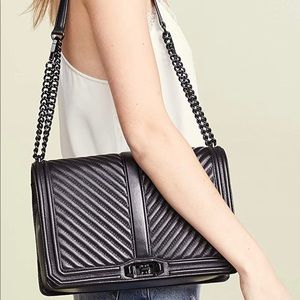 Black Rebecca Minkoff  Chevron Quilted Jumbo Love purse
